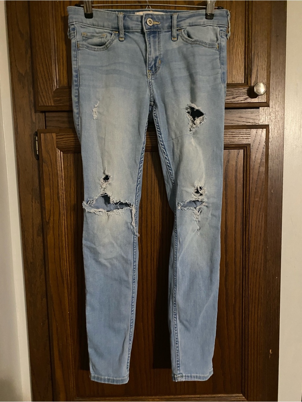 Hollister Light Blue Distressed Skinny Jeans